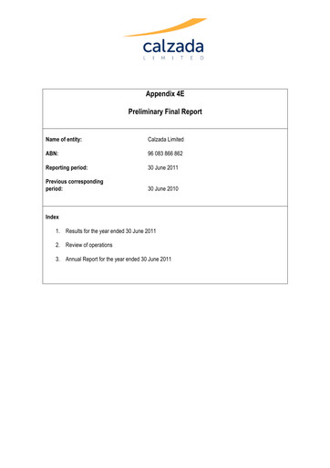 Thumbnail PolyNovo Annual Report 2011