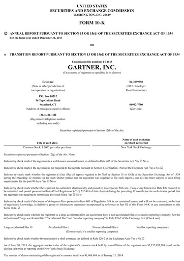 Thumbnail Gartner Financial Report 2013