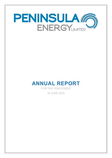 Thumbnail Peninsula Energy Annual Report 2025