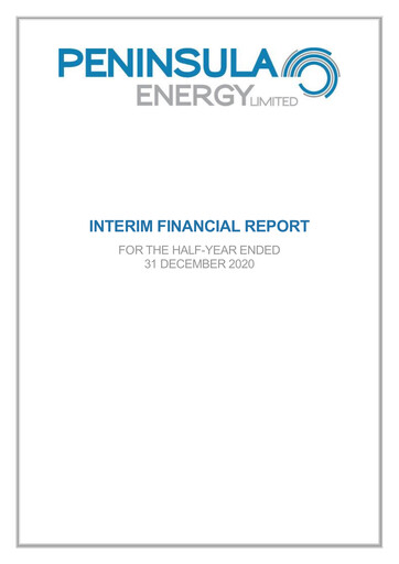 Thumbnail Peninsula Energy Financial Report 2021-h1