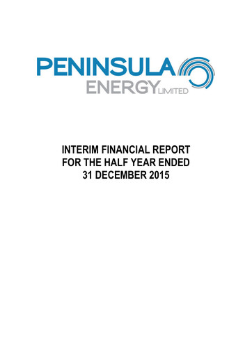 Thumbnail Peninsula Energy Half-year Report 2015-h1