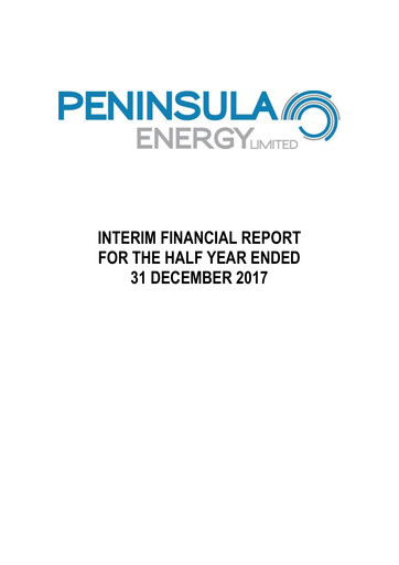 Thumbnail Peninsula Energy Half-year Report 2017-h1