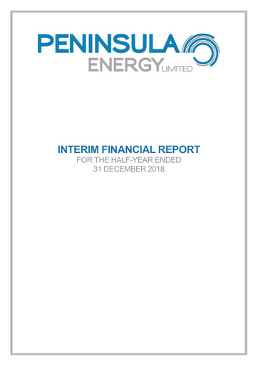 Thumbnail Peninsula Energy Half-year Report 2018-h1