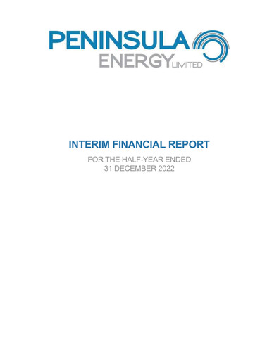 Thumbnail Peninsula Energy Half-year Report 2022-h1