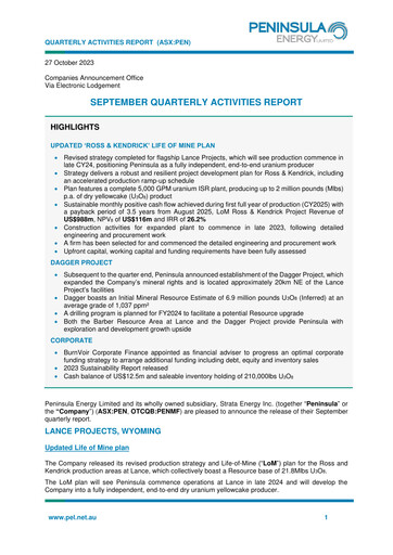 Thumbnail Peninsula Energy Quarterly Report 2023-q3