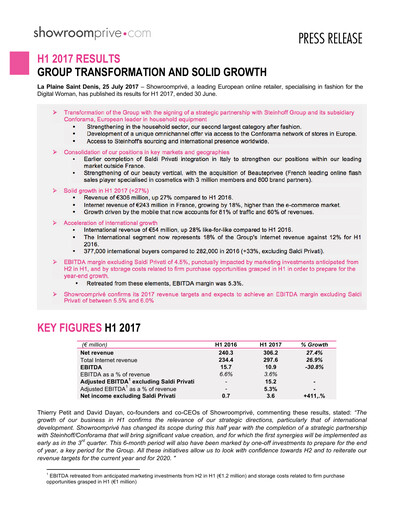 Thumbnail SRP Groupe (Showroomprive.com) Financial Statement 2017-h1