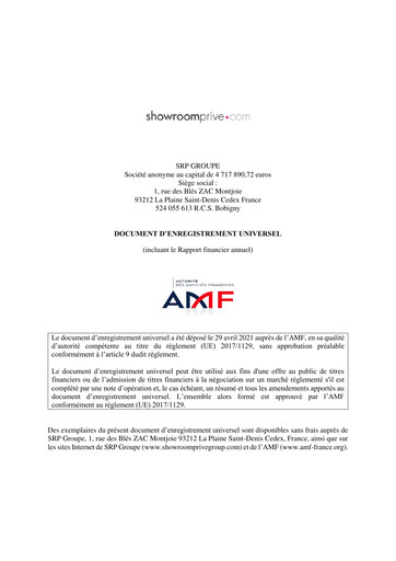 Thumbnail SRP Groupe (Showroomprive.com) Universal Registration Document 2020