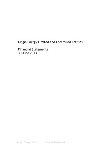 Miniature Origin Energy Bilan financier 2013