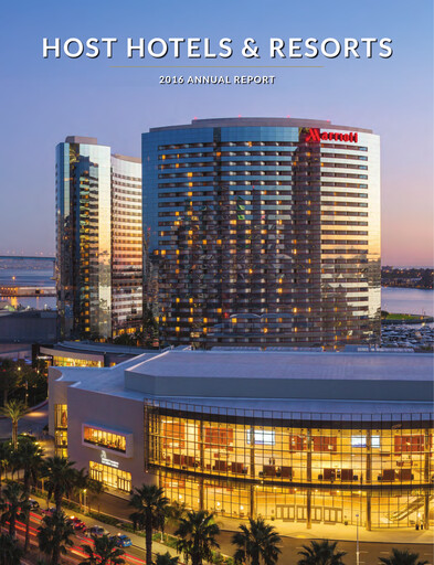 Thumbnail Host Hotels & Resorts
 Annual Report 2016