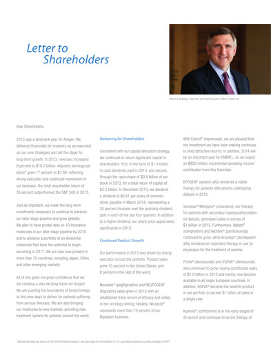 Thumbnail Amgen Annual Report 2013