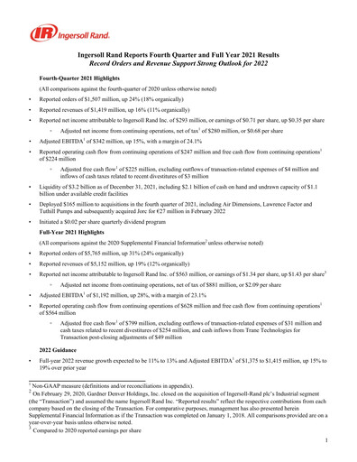 Thumbnail Ingersoll Rand Quarterly Report 2021-q4