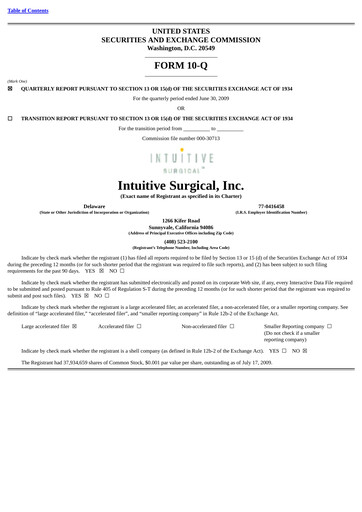 Thumbnail Intuitive Surgical Quarterly Report 2009-q2