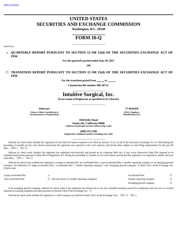 Thumbnail Intuitive Surgical Quarterly Report 2017-q2