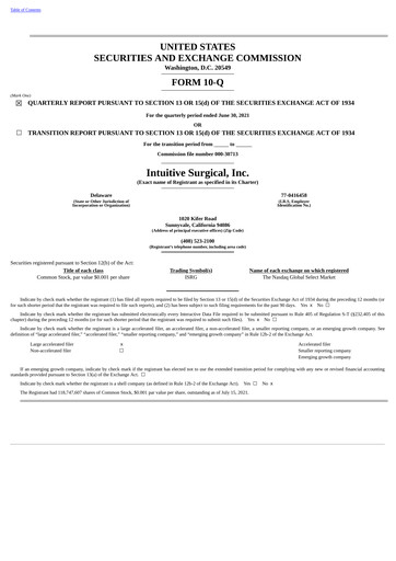 Thumbnail Intuitive Surgical Quarterly Report 2021-q2