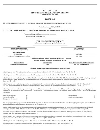Thumbnail J.M. Smucker Company Financial Report 2026