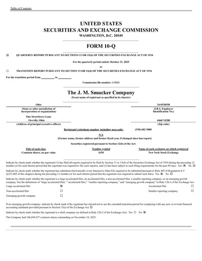 Thumbnail J.M. Smucker Company Quarterly Report 2026-q2