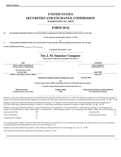 Thumbnail J.M. Smucker Company Quarterly Report 2026-q3