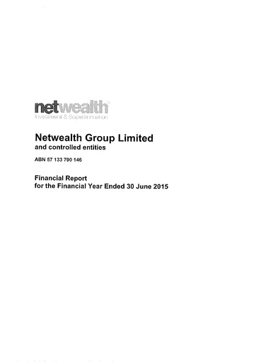 Thumbnail Netwealth Financial Report fy2015