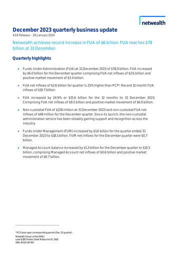 Vorschaubild Netwealth Quartalsbericht 2023-q4