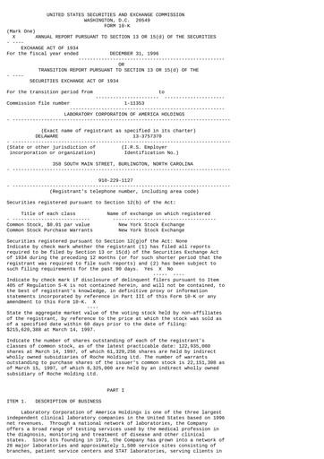 Thumbnail LabCorp Annual Report 1996