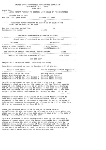 Thumbnail LabCorp Annual Report 1998