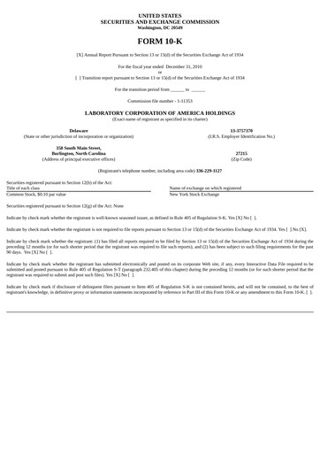 Thumbnail LabCorp Annual Report 2010