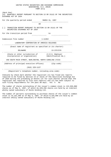 Thumbnail LabCorp Quarterly Report 1997-q1