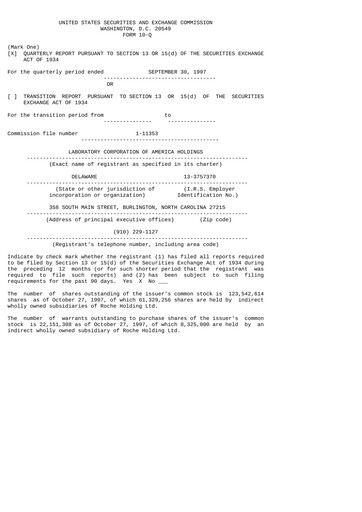 Thumbnail LabCorp Quarterly Report 1997-q3