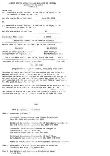 Thumbnail LabCorp Quarterly Report 2004-q2