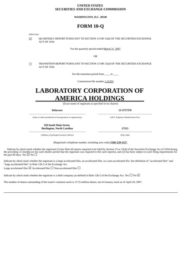 Thumbnail LabCorp Quarterly Report 2007-q1