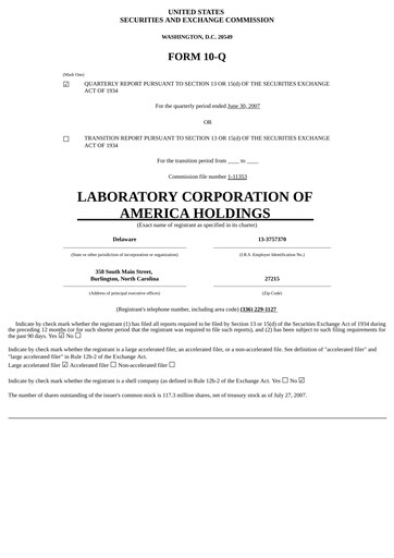 Thumbnail LabCorp Quarterly Report 2007-q2