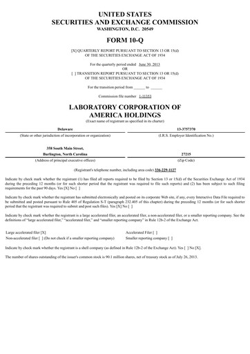 Thumbnail LabCorp Quarterly Report 2013-q2