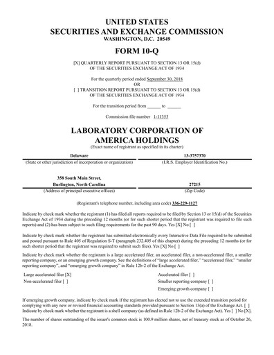 Thumbnail LabCorp Quarterly Report 2018-q3