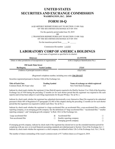 Thumbnail LabCorp Quarterly Report 2019-q2