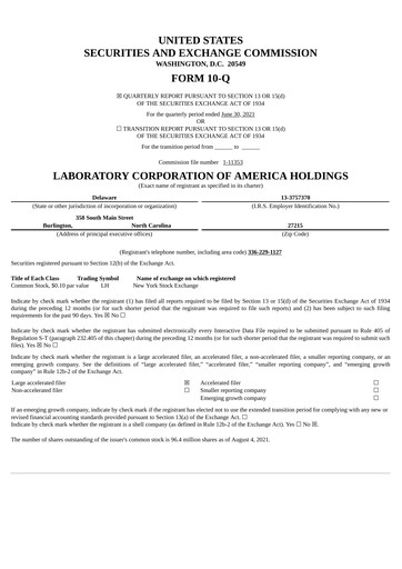 Thumbnail LabCorp Quarterly Report 2021-q2