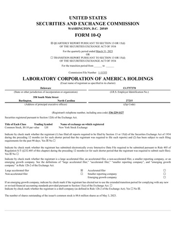 Thumbnail LabCorp Quarterly Report 2023-q1
