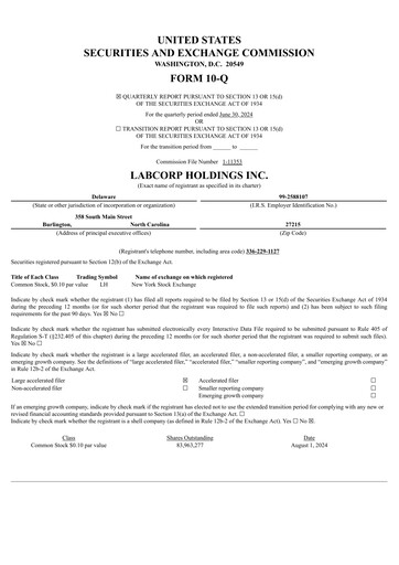 Thumbnail LabCorp Quarterly Report 2024-q2