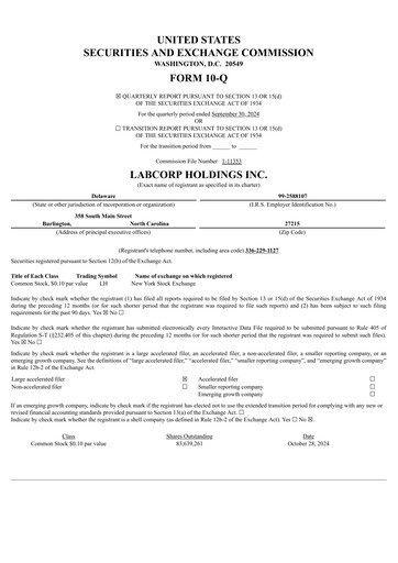 Thumbnail LabCorp Quarterly Report 2024-q3