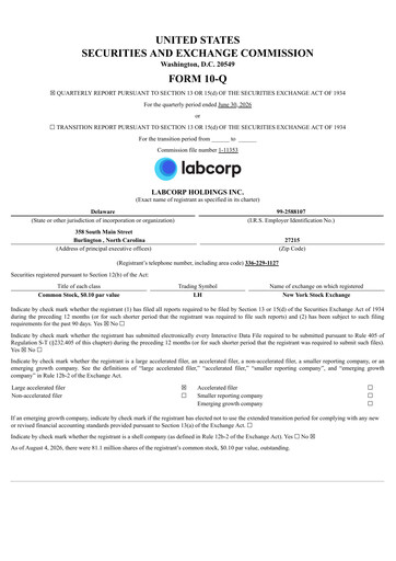 Thumbnail LabCorp Quarterly Report 2026-q2