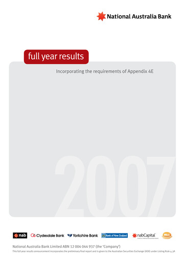 Thumbnail National Australia Bank Financial Report 2007