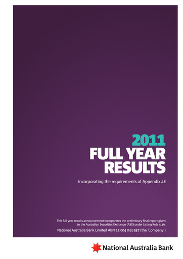 Thumbnail National Australia Bank Financial Report 2011