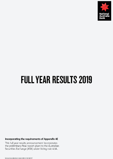 Thumbnail National Australia Bank Financial Report 2019