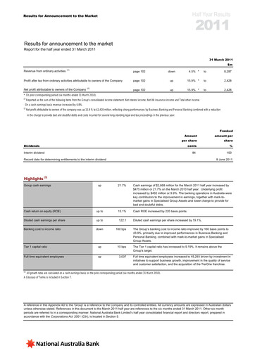 Thumbnail National Australia Bank Half-year Report 2011-h1