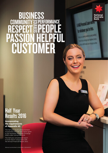 Thumbnail National Australia Bank Half-year Report 2016-h1