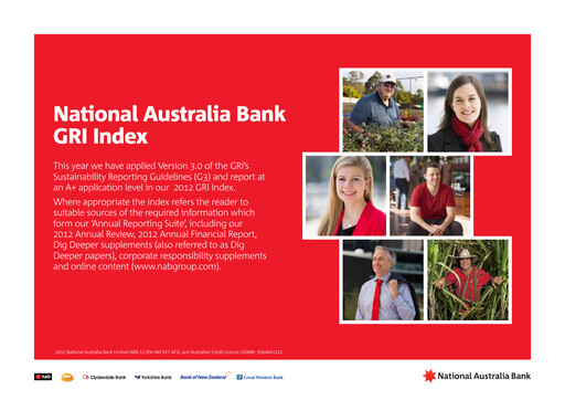 Vorschaubild National Australia Bank Nachhaltigkeitsbericht 2012