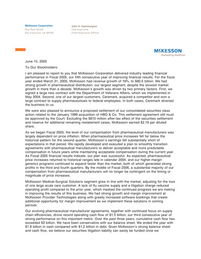 Thumbnail McKesson Annual Report 2005