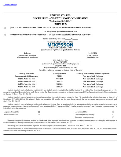 Thumbnail McKesson Quarterly Report 2021-q1