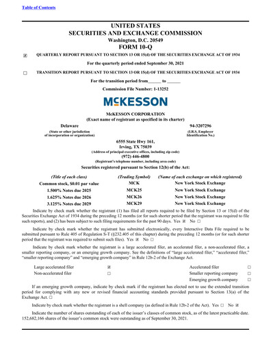 Thumbnail McKesson Quarterly Report 2022-q2