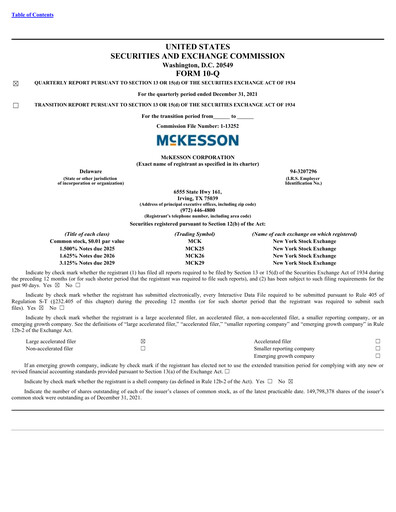 Thumbnail McKesson Quarterly Report 2022-q3