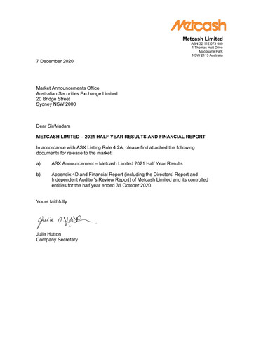 Thumbnail Metcash Half-year Report 2020-h1